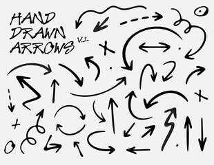 Hand Drawn Arrows, Pointing arrows, illustrated