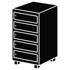 Cabinet drawers storage unit furniture icon