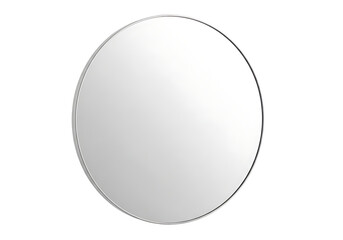 Round, decorative wall mirror with a thin metal frame.
