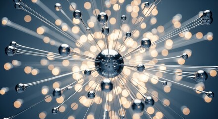 Abstract Spheres Radiating Light Energy Explosion Burst