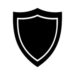 Black shield with a white outline on white is great for security logos, protection concepts, emblem designs, or cybersecurity illustrations.