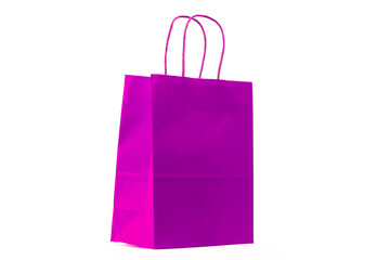 Purple shopping bag,set against a plain white background
