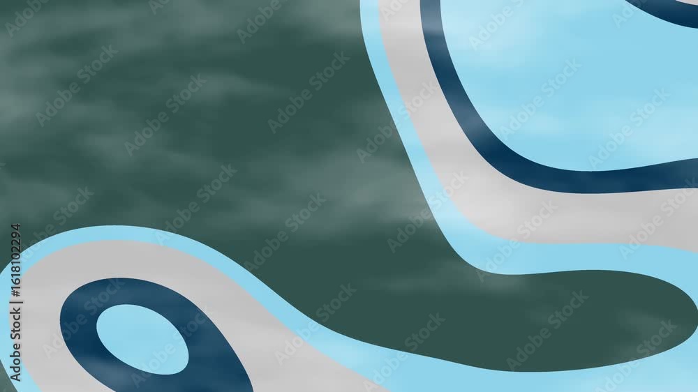 Aufkleber marine depths silver smoothly animated abstract shapes and patterns evolving with fluid motion, idea