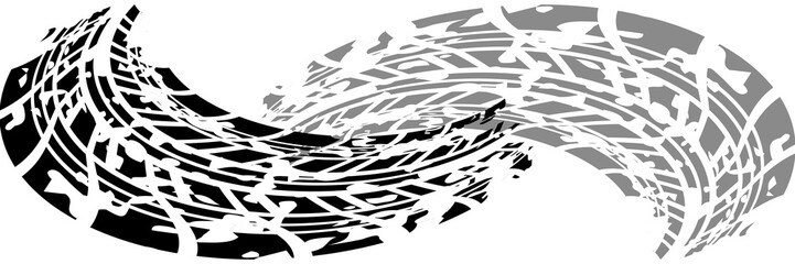 Tire tread marks, wheel textures, tire marks - car racing, motocross, drift, rally, off-road and...