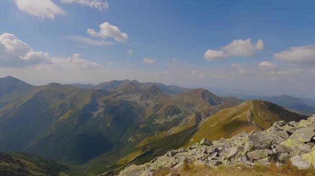 View from Jakubina hill in Western Tatras mountains in Slovakia during beautiful summer day