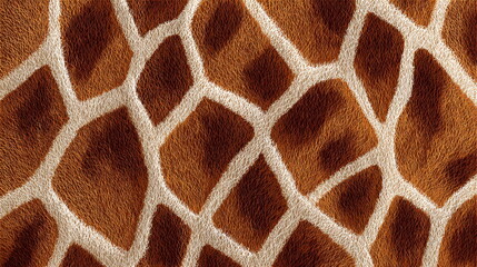 Giraffe Stripes Seamless Pattern, Symmetrical Brown and White Skin Texture Illustration