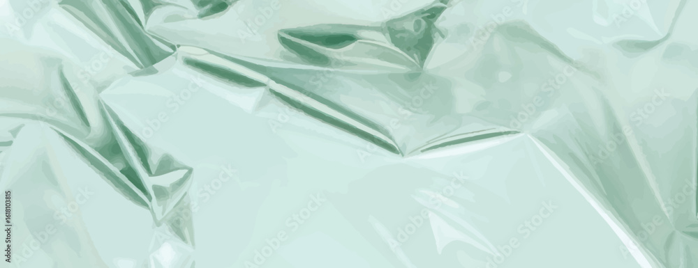 Poster the background is a glossy, mint green background with a crumpled texture. the background has a refl