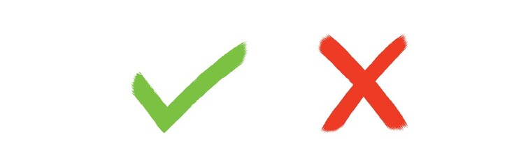 Fototapeta premium check mark icon, hand-drawn, as if painted with a brush
