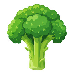 Vibrant Green Broccoli Floret with Transparent Background, High-Resolution Cutout for Graphic Design