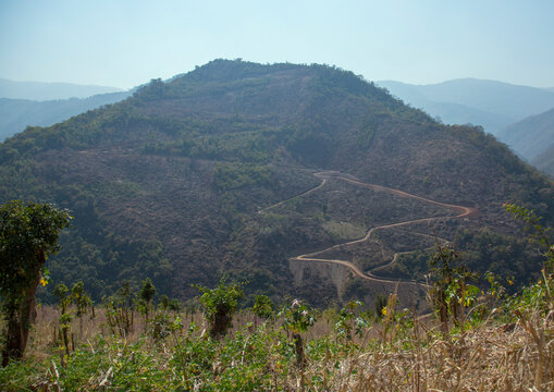 Road in the mountains, Mindat, Myanmar