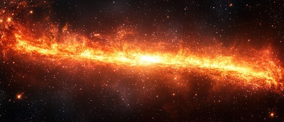 Fiery cosmic nebula