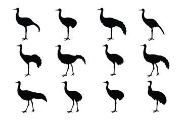 Fototapeta premium Minimalist Silhouette: A rhythmic arrangement of bird silhouettes, their sleek forms casting a striking contrast against the background. Demonstrating the beauty in simplicity.