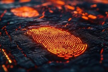 Fingerprint glowing hot on circuit board