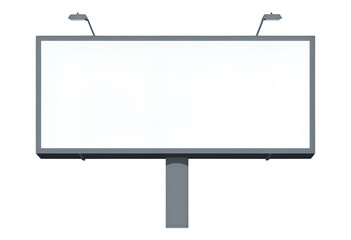 White Rectangle Billboard with Transparent Background, Minimalist Design Element for Branding