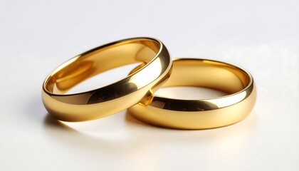 Two Elegant Gold Wedding Rings: Symbol of Everlasting Love and Partnership