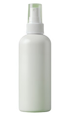 White Plastic Spray Bottle with Green Cap, Transparent Background, Minimalist Design Element