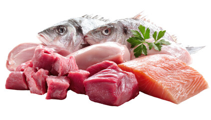 Fresh seafood and meat assortment
