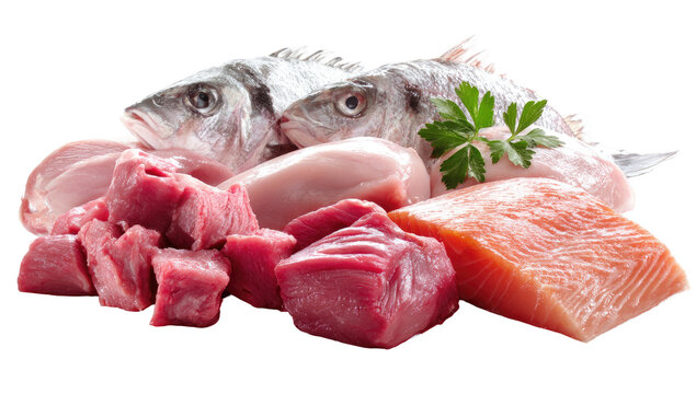 Fresh seafood and meat assortment