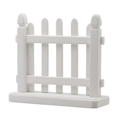 Obraz premium charming wooden fence with classic design isolated on white background