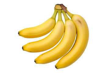 Yellow Bananas with Brown Spots on Transparent Background, Realistic Still Life Illustration