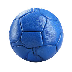 3D handball, blue synthetic surface with seams, photorealistic, isolated on white background. PNG