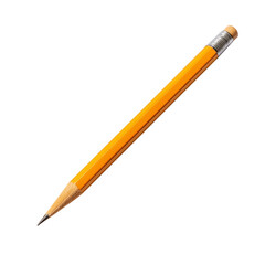 yellow pencil with eraser isolated on white background
