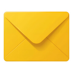 Yellow Envelope Icon with Transparent Background, Glossy Design Element for Web Design