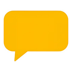 Yellow Speech Bubble with Transparent Background, Minimalist Icon for Digital Media