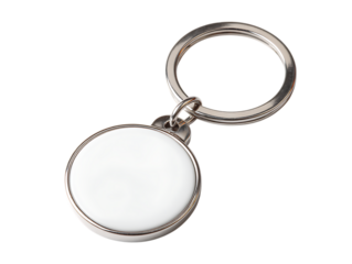 Round White Keychain