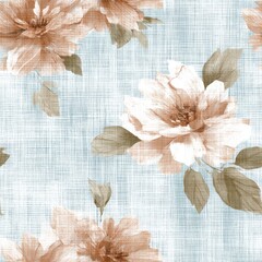 Vintage Floral Pattern on Textured Background with Soft Pastel Colors.