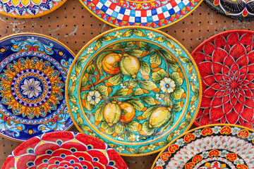 Famous colourful ceramics on the Amalfi Coast, Sorento, Campania, Italy