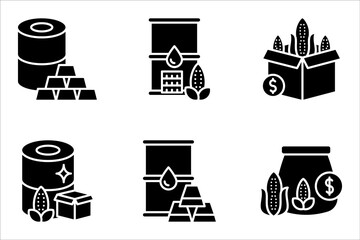 Commoditie icon set, vector illustration on white background. 