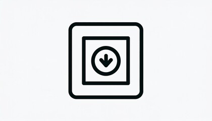 Modern download icon with a downward arrow. A minimalist symbol for data transfer and digital storage, perfect for web and app interfaces.
