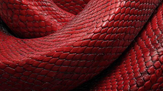 Bright Red Python Skin Texture