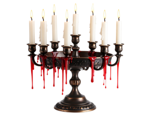 Candle Holder with Melting Wax and Dripping Blood