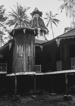 Old wooden monastery, Yangon, Myanmar