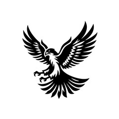 Obraz premium Majestic Black Eagle with Wings Spread in Dynamic Descent.