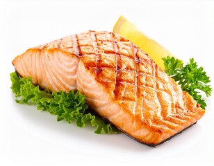 Grilled Salmon Fillet with Greens