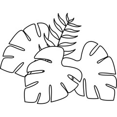 Summer Leaves Line Illustration