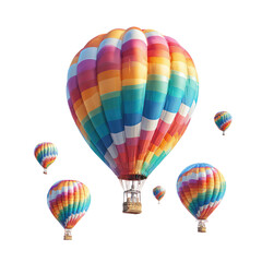 Fototapeta premium Colorful hot air balloons against black background (2)