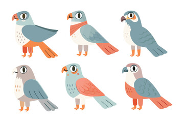 Birds Illustrations: A set of charming bird illustrations in a vibrant and friendly style, perfect for various design projects, educational materials, or any creative endeavor.