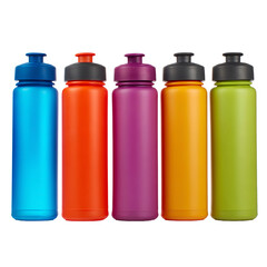 sports water bottle with flip cap, bright colors, isolated on white background. PNG