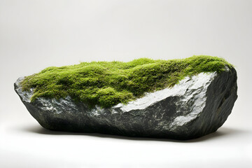 green moss on the stone
