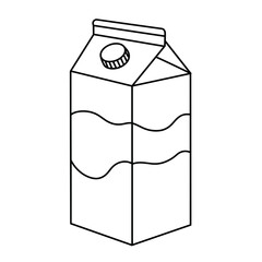 Black and white line drawing of a beverage carton with a screw cap, commonly used for milk, juice, or other drinks.
