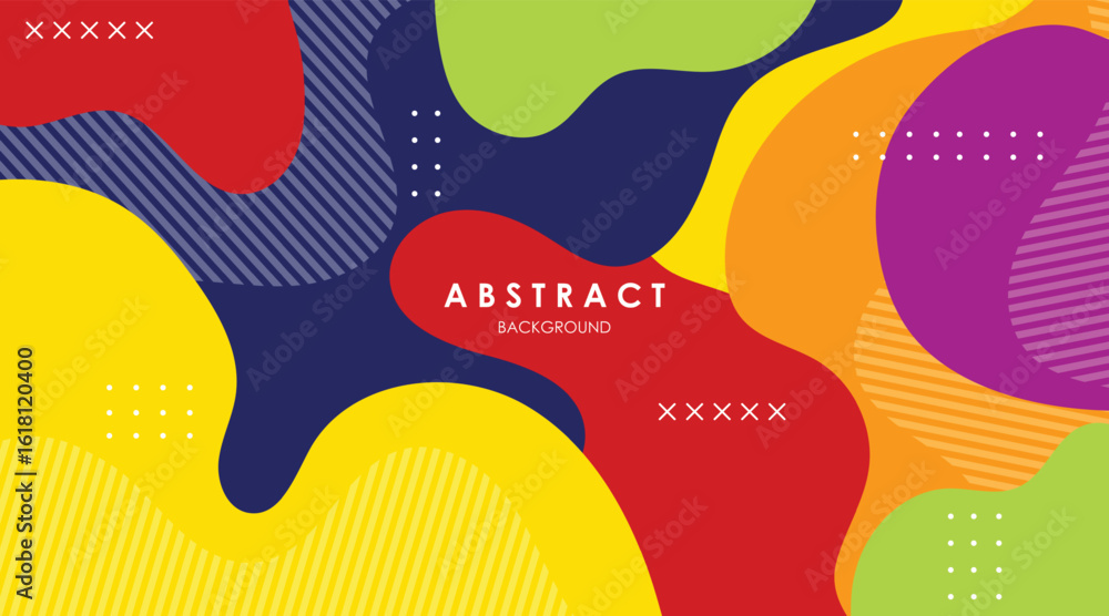 Poster abstract background gradient fluid shapes colorful vector modern design