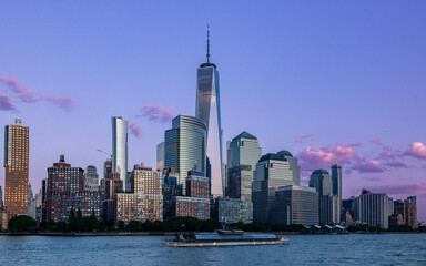 Manhattan Dusk Skyline Financial District