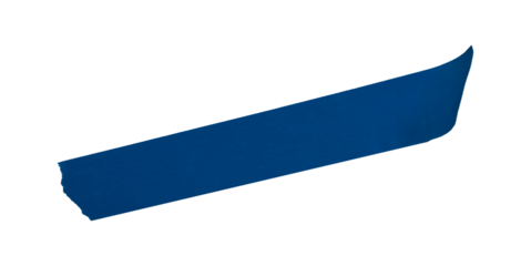 Single blue tape isolated on transparent background