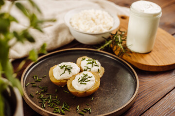 Cooked potatoes with creamy sauce