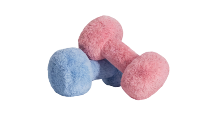 pink dumbbell isolated on white