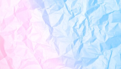 Obraz premium Crumpled paper texture with a gradient of soft pink and light blue hues